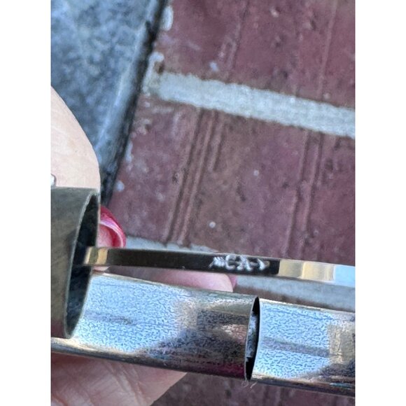 Sterling Silver Hinged Bracelet Engraved Leaf Pattern 7 1/4 Inches Vintage - Picture 7 of 7